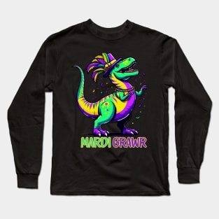 Mardi Gras dinosaur lover Long Sleeve T-Shirt